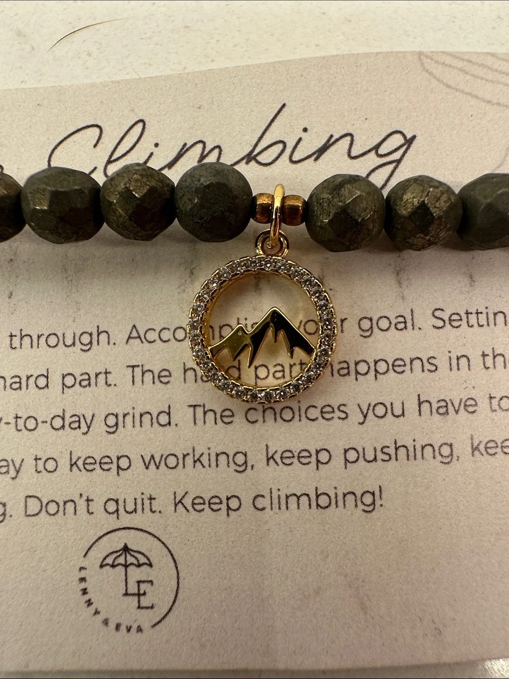 Beaded Stretch Bracelet with Gold Charm